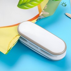 비닐 실링기 휴대용 미니 과자 봉지 밀봉기 가정용 열밀봉 화이트