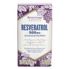 ReserveAge Organics Resveratrol 500mg Cellular Age Defying Formula 素食膠囊, 30顆, 1盒