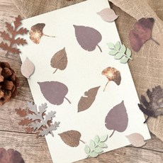 캘리그라피 종이꽃 낙엽 가을잎 단풍잎 엽서 꾸미기 30매, 1팩, 그린잎