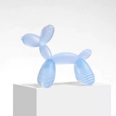 DFMEI 現貨氣球狗牙膠玩具液態硅膠寶寶磨牙棒食品級嬰兒牙膠兒童咬咬樂, 1個, 如圖, 裸裝藍色小狗