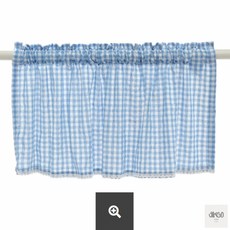 우아몰 체크 바란스 커튼(106x45cm) (블루) 레이스바란스