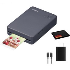 캐논 SELPHY QX20 무선 컴팩트 포토 프린터다크 그레이 번들 | 2.1인치 x3.4인치 카드 크기 및 2.7인치 x2.7인치 사각 스티커용 | 종이 미포함 USB-C 어, Dark Gray