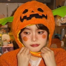 南瓜帽子 萬聖節 節日派對 成人頭套 拍照道具 可愛保暖帽子, 1個, 南瓜頭套