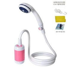캠핑샤워 실내 간이 충전 셀프 샤워백 휴대용샤워기 캠핑, 핑크 수도 밸브 포함, 1개