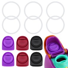 ECLATIS ZON 온BB2E(넓음) Owala Fr2E(넓음)sip16/19/24/32/40oz 뚜껑 물병 개스킷 실리콘 캡 인서트 스토퍼 부품 액세서리와 호환되는 고무, 6 Complete Seal Kit, 블랙+퍼플+와인 레드 세트