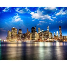 사진 벽지 도시 유럽과 미국 야경 다리 거실 소파 배경 벽 벽화, 1개