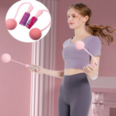 무선 줄넘기 무소음 휴대용 실내 없는 줄넘기 홈트 코어 감량 기구 체중, 핑크