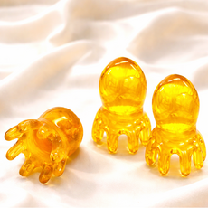 프라임 문어 두피 괄사 마사지기, 앰버 골드, 2개