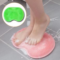 논슬립 실리콘 풋 브러쉬 발각질제거 지압 마사지 발 세척 매트K.S, 1개, 논슬립 풋브러쉬 그린