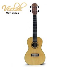 Veelah VZE-C 23吋 雲杉單板 斑文木側背板 烏克麗麗, 1個