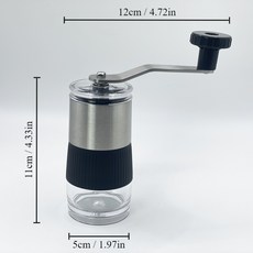 手搖磨豆機手動咖啡機戶外單人磨豆機小型咖啡磨磨粉機, 1個, 511cm:如圖所示687, 1L