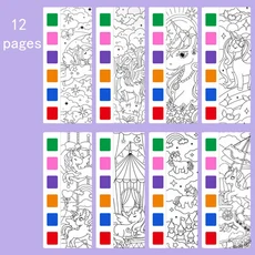 어린이 수채화 색칠하기 책 드로잉 및 종이 학생 그리기 내장 12 페이지, 01 Unicorn