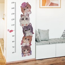 다팔아 성장기록 키재기 시트지 고양이 기록 신장계 아이방 성장 키측정 어린이집 우산든소녀, 단품, 1개