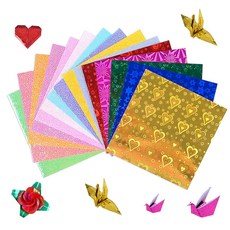 FineGood 100 (15 15cm 100 종이 접기 반짝이 매 들어 랩핑 생일 파티 종이 접기
