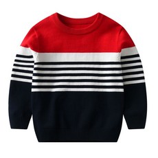 Rubikijeu 青少年男款條紋紳士風針織衫 B126