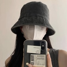 투니스 여성 빈티지 워싱 데님 버킷햇