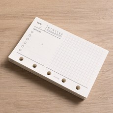 M5 40매 루스리프 노트 리필 나선형 바인더 내부 페이지 주간 할 일 라인 그리드 종이 문구, 01 daily