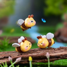 이찌요 귀여운 꿀벌 피규어 2종 1세트 5개 테라리움만들기 미니어처 화분 꾸미기, 꿀벌5세트