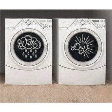 무광택 세탁기데칼 건조기스티커 2p세트, C-화이트