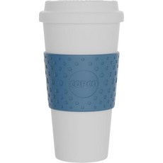 Copco 25109966 아카디아 이중벽 단열 여행용 머그컵 미끄럼 방지 슬리브 포함 16온스 블루, Blue, 1개