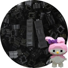 디폼블럭8mm320개 세트&부자재, B11_디폼블럭8mm 검정블럭사각한면평면(280개), 1개