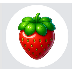 기타과일 낱장도무송 지름35mm 말랑꿈틀ILY(G), 100장, 딸기