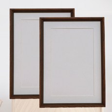 레디박스 사선 벽걸이 스탠드 액자 프레임 우드 원목 전시 장식 인테리어 매트지 포함, 2개, 월넛