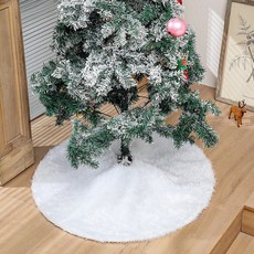 圣誕樹裙裝飾品白色樹裙長毛絨繡珠片樹裙純白兔毛樹裙聖誕節節慶派對裝飾聖誕掛飾聖誕佈置耶誕居家佈置, 白色60cm, 1個