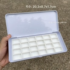 트레이 모서리 분리형 수채화 팔레트 미술용품 덮개 칸, 1개, 대형 화이트 + 3.2ml 전체 블록 24개, 기본 색상