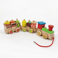 Sundung Mom E嬰兒木材蔬菜火車蔬菜Di Noli套組, 混色