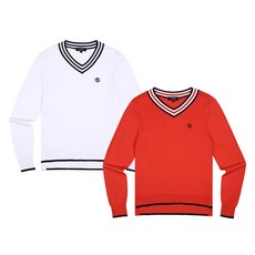 [JDX] [JDX] 여성 티핑 옆트임 브이넥 풀오버(X4SPV5351) 2종 택1