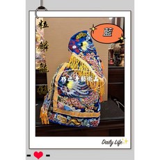 巧之手藝術品 藍色龍袍粒麟神衣，土地公/福德正神神明衣，精緻神明衣袍，祈求平安順遂