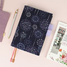 珠友 GB-33202 B6/32K日誌禮盒 橫線自填1日1頁 186天份 花布半年誌 交換禮物, 1個, 01煙火