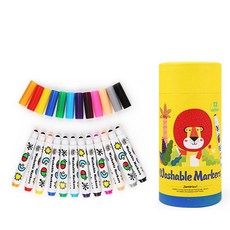 JarMelo 幼兒圓頭可水洗彩色筆 12色, 1個