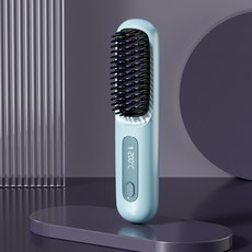 PYHO 무선 스트레이트너 여행 일상 휴대용 가열빗 3단 온도조절 음이온 헤어 정리기, S7, 블루