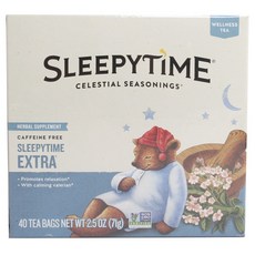 CELESTIAL SEASONINGS 詩尚草本 草本保健品 酣睡茶加強版 無咖啡因, 1.8g, 1.775g, 1個, 40入