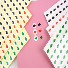 신라Pick 미니 화살표 스티커 1장 하자보수스티커, 흰바탕 - 빨강