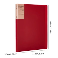 1 팩 빈티지 색상 두꺼운 데이터 북 사무실 금융 계약 송장 보관 폴더 데스크탑 보관 문서 상자, 01 1pcs-red-20pages