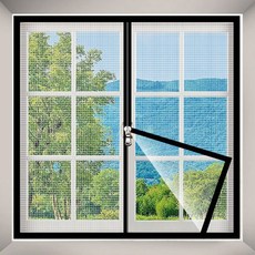 찍찍이 부착 창문 방충망 붙이는 지퍼 모기장 150x180cm