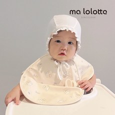 마롤로뜨 아기 방수 턱받이 반팔형 유아 똑딱이 침받이 자기주도 이유식, 양양이_방수턱받이 반팔, 1개, 1개입