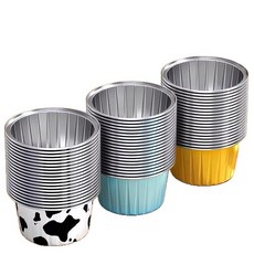 空氣炸鍋專用錫箔烤杯 烘焙模具, 金色 10只 超厚, 1個