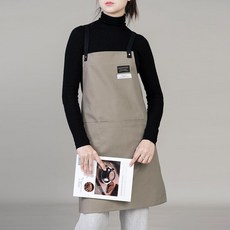 상세설명참조 바텐더 미용실 앞치마 네일샵 스커트 애견 작업 방수, 1개, 카키 일반