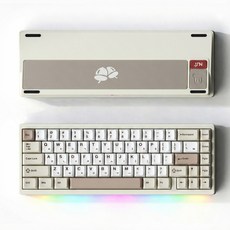 Nut65 풀알루미늄 볼캐치 마그네틱 커넥터 유무선 3모드 기계식키보드, 영문각인, 밀키화이트