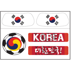 EYEBLACK 국가대표 국기 아이블랙 1쌍 + 축구 스트립 세트 (총 5 pcs) 월드컵 응원템 각종 스포츠 축구 야구 MADE IN USA, 1세트, 대한민국 KOREA - 1