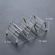 타코튀김기 바스켓 브리또 스텐 트레이 몰드 또띠아 튀김 바구니, 3칸 U자형 햄버거 스탠드