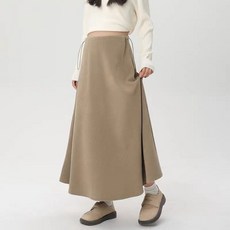 Makone 임산부치마 A라인 임부복 스커트 허리 조절 가능 스트링 데일리