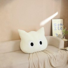貓咪造型抱枕 毛絨玩偶靠墊, 白色貓咪抱枕,a40cm