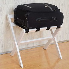러기지 랙 호텔 캐리어 스탠드 거치대 수화물 가방, 화이트 60x48x55
