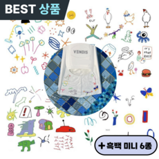 [마켓피아] 오리발스티커 오리발꾸미기 숏핀스티커 숏핀꾸미기 타투스티커, 컬러 + 흑백 미니 6종 증정