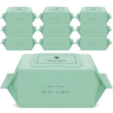 루이비앙 민트 라벨 102 아기물티슈 캡형 51평량, 51g, 102개입, 10개